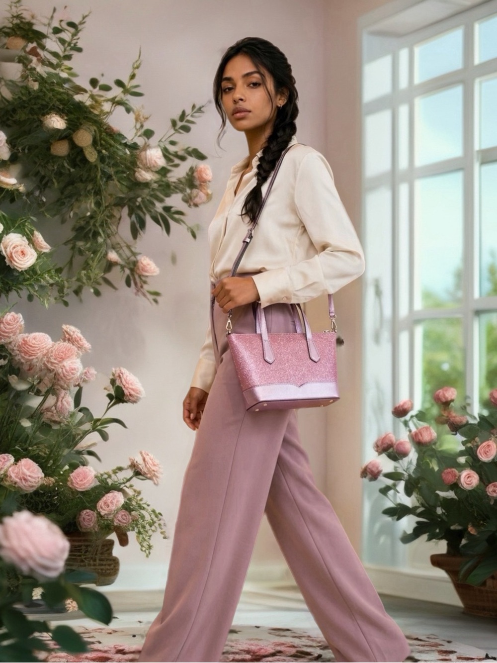 kate spade Pink Glitter💖Crossbody Tote